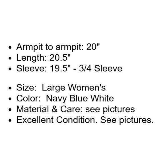 Cynthia Rowley Jacket Womens Large Navy Blue White Cotton Lined Blazer Career - Picture 4 of 14